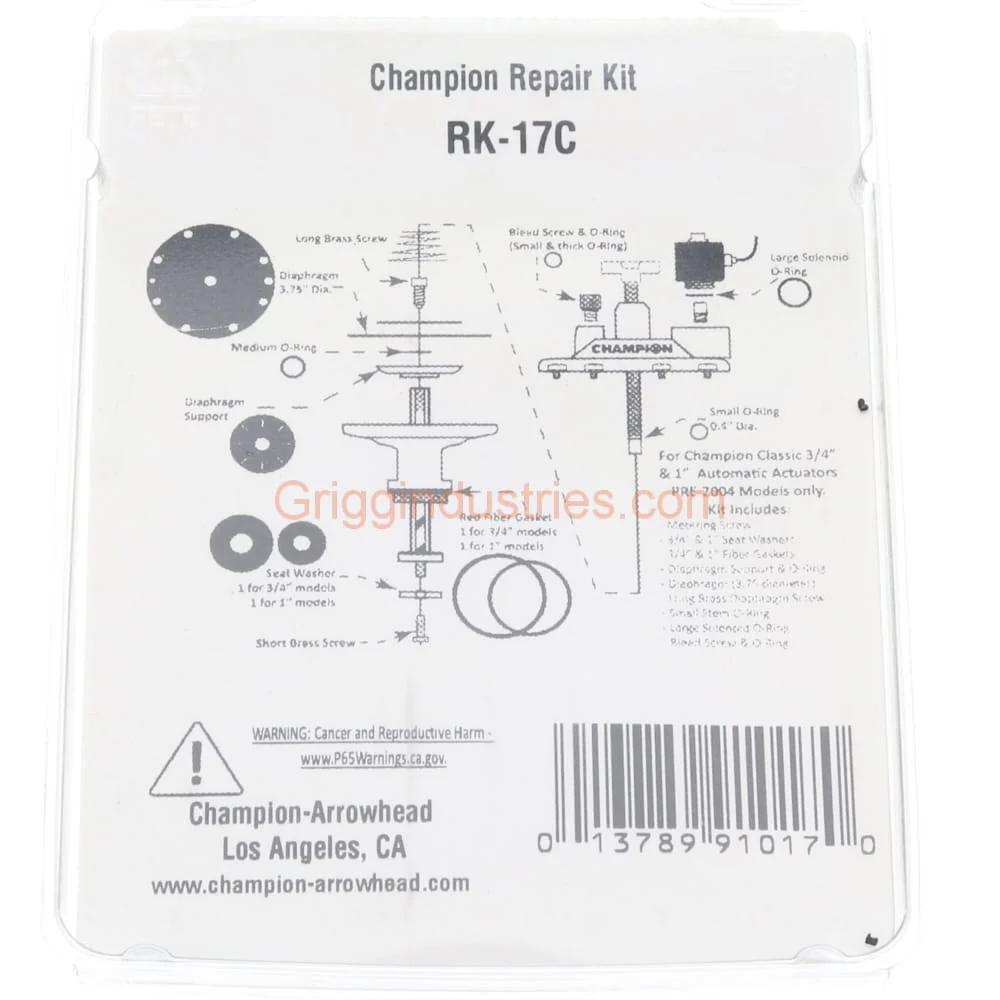 Champion RK-17C Repair Kit For Compact Actuators - Image 4