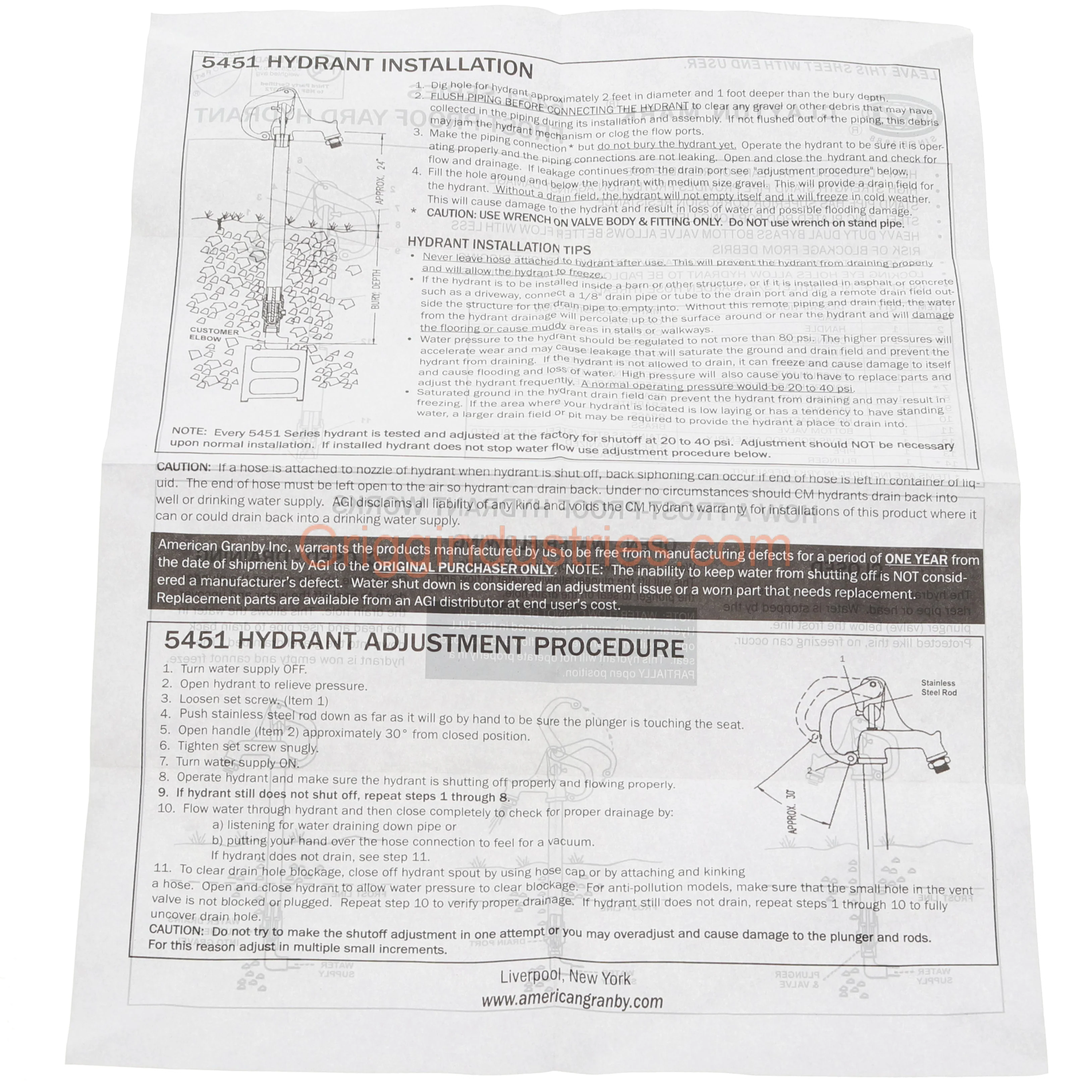 Clayton Mark YRK1 Yard Hydrant Kit For The Clayton Mark 5451 Hydrant - Image 7