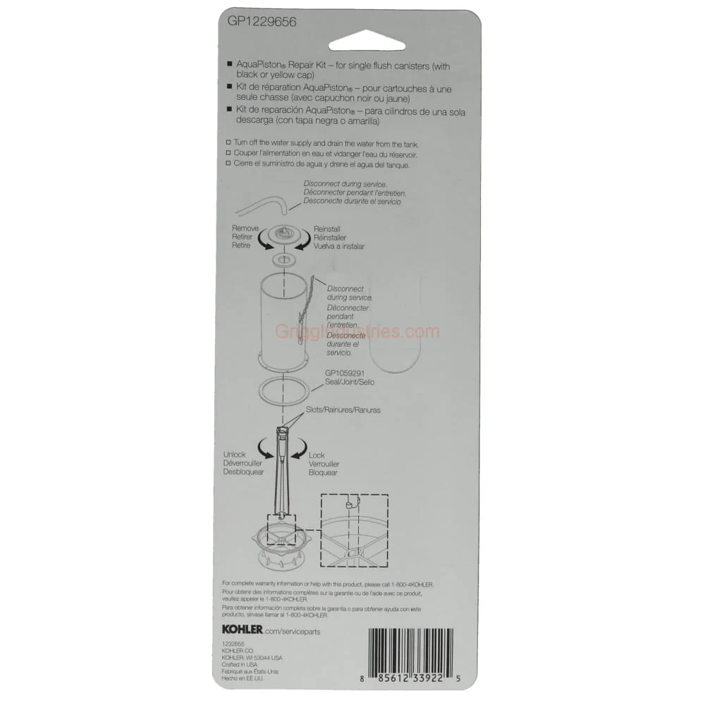 Kohler GP1229656 Canister Repair Kit - Image 5