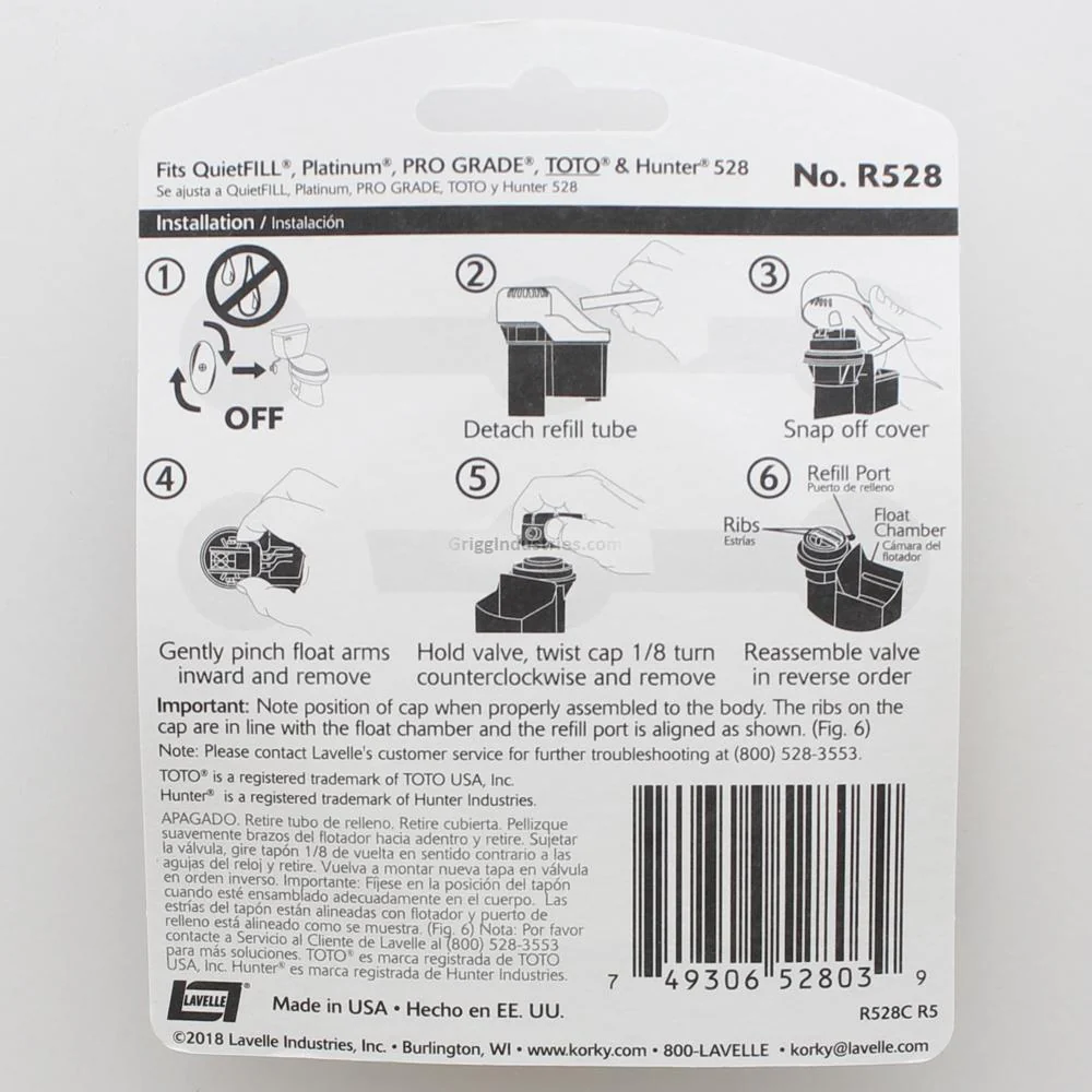 Korky R528 Fill Valve Seal And Cap - Image 3