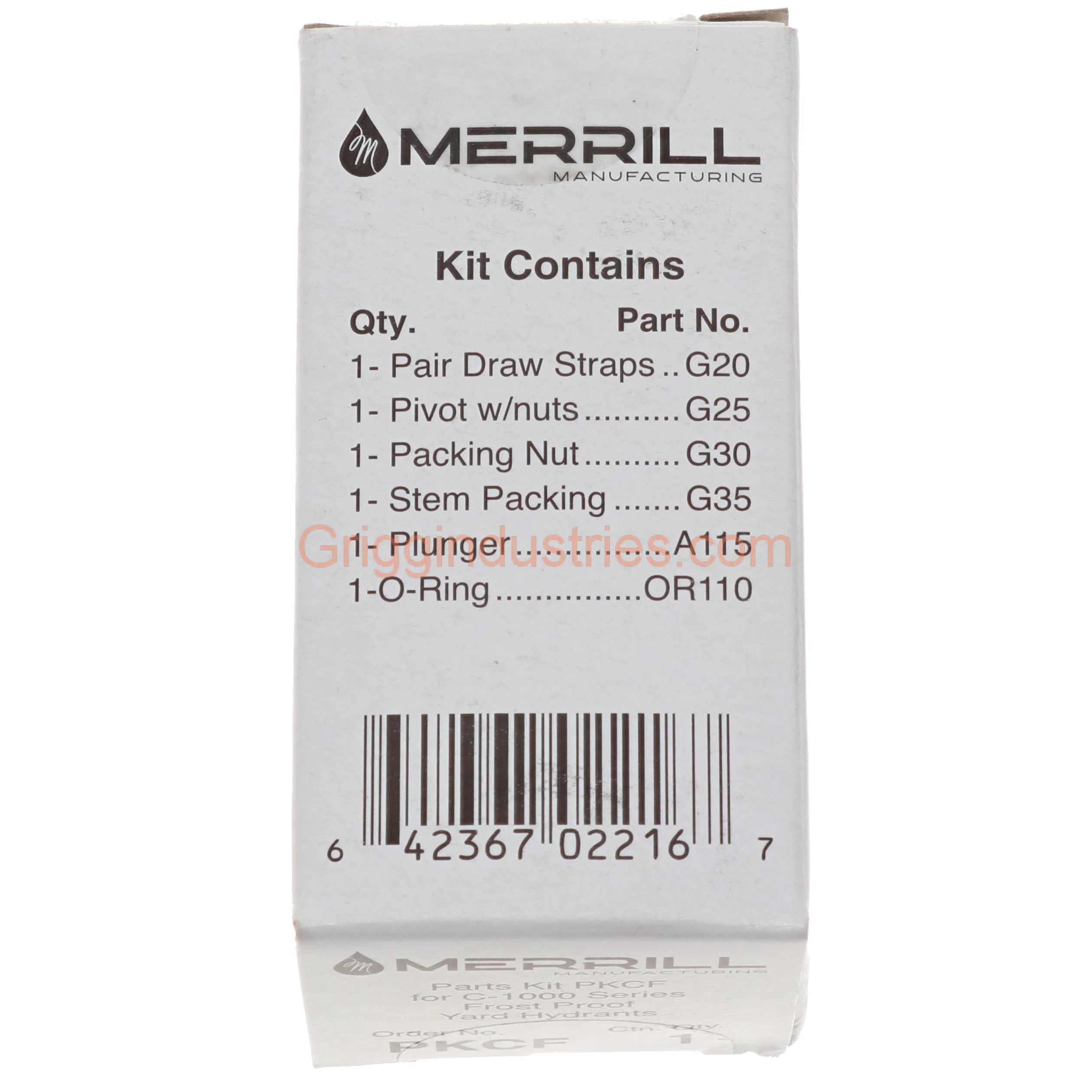 Merrill PKCF Repair Kit For C-1000 & CNL-1000 Yard Hydrants - Image 8