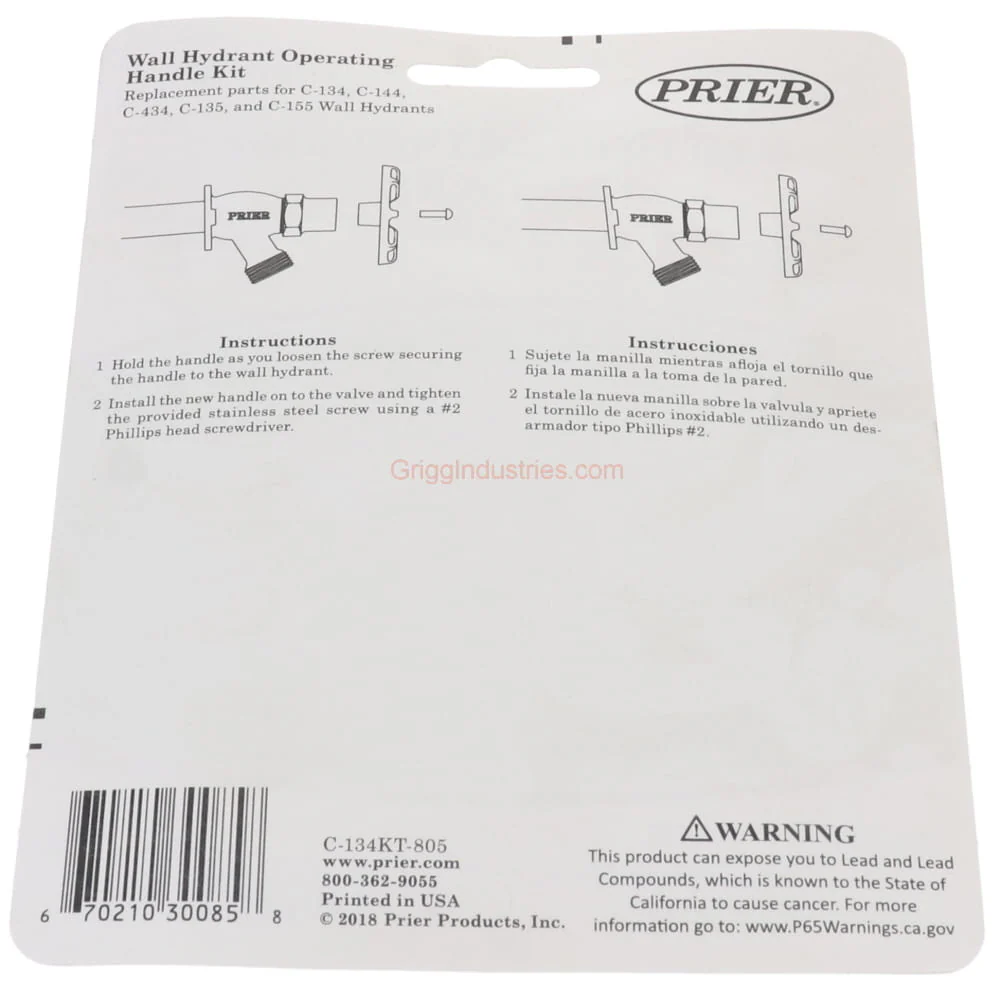 Prier C-134KT-805 Oval Handle & Screw Kit - Image 4